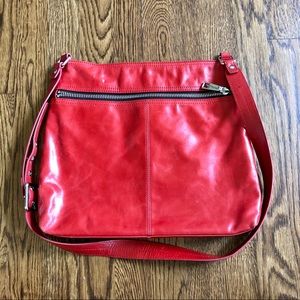 Red leather Hobo brand Crossbody